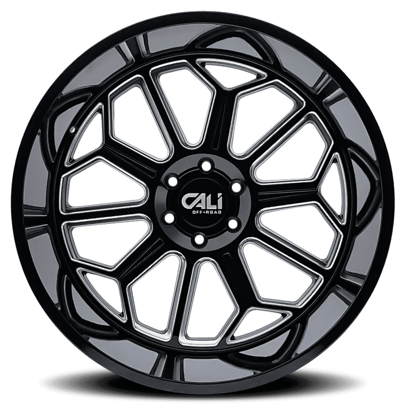 Cali Off-Road — Cali Off-Road 9117 Auburn 24x14 / 6x139.7 BP / -76mm Offset / 106mm Hub Gloss Black Milled Wheel
9117 - view 3