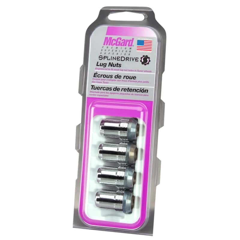McGard — McGard SplineDrive Lug Nut (Cone Seat) M12X1.25 / 1.24in. Length (4-Pack) - Chrome (Req. Tool) - view 6