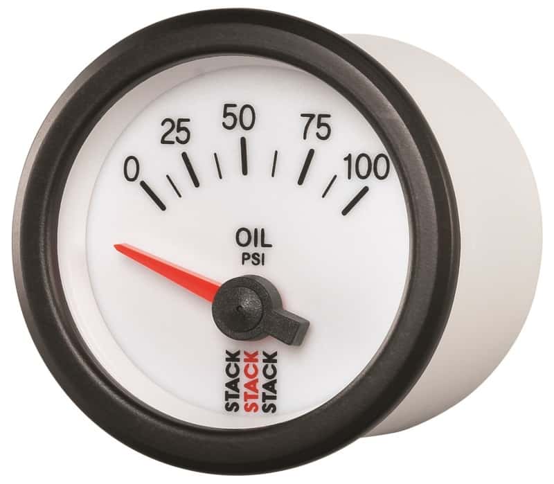 AutoMeter — Autometer Stack 52mm 0-100 PSI 1/8in NPTF Electric Oil Pressure Gauge - White
Ga OP Elec Wt 100psi - view 2