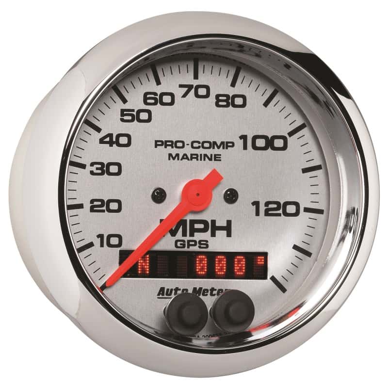 AutoMeter — Autometer Marine Chrome 3-3/8in 140MPH GPS Speedometer Gauge
3.4" SPD GPS 140 MC - view 6