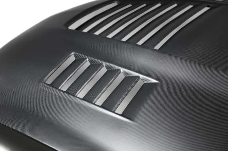 Anderson Composites — Anderson Composites 15-19 Ford Mustang Shelby GT350 Type-CR Double Sided Carbon Fiber Hood - view 6
