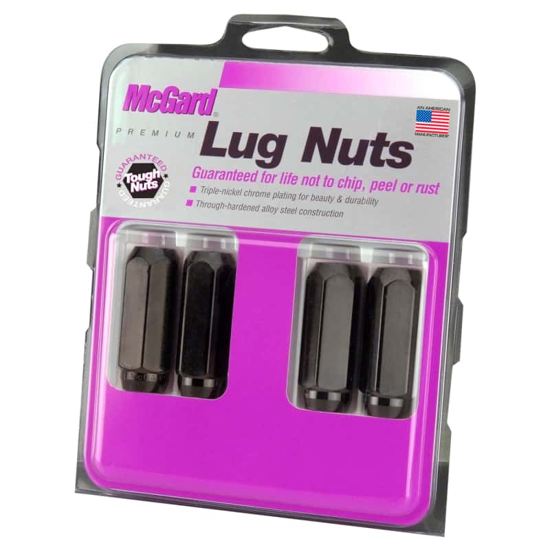 McGard — McGard Hex Lug Nut (Cone Seat) M14X2.0 / 13/16 Hex / 2.25in. Length (4-Pack) - Black - view 6
