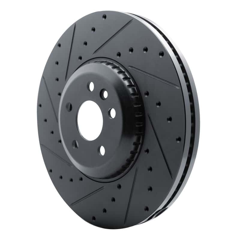 R1 Concepts — R1 20-25 Jaguar E-Pace Front Left Drilled & Slotted Black Brake Rotor
R1 Brake Rotor Drill - view 2