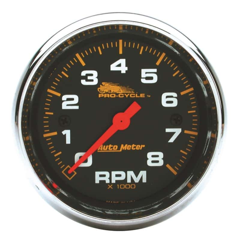 AutoMeter — Autometer Pro-Cycle Gauge Tach 2 5/8in 8K Rpm 2&4 Cylinder Black
3.4" 8KRPM BLK PC - view 2