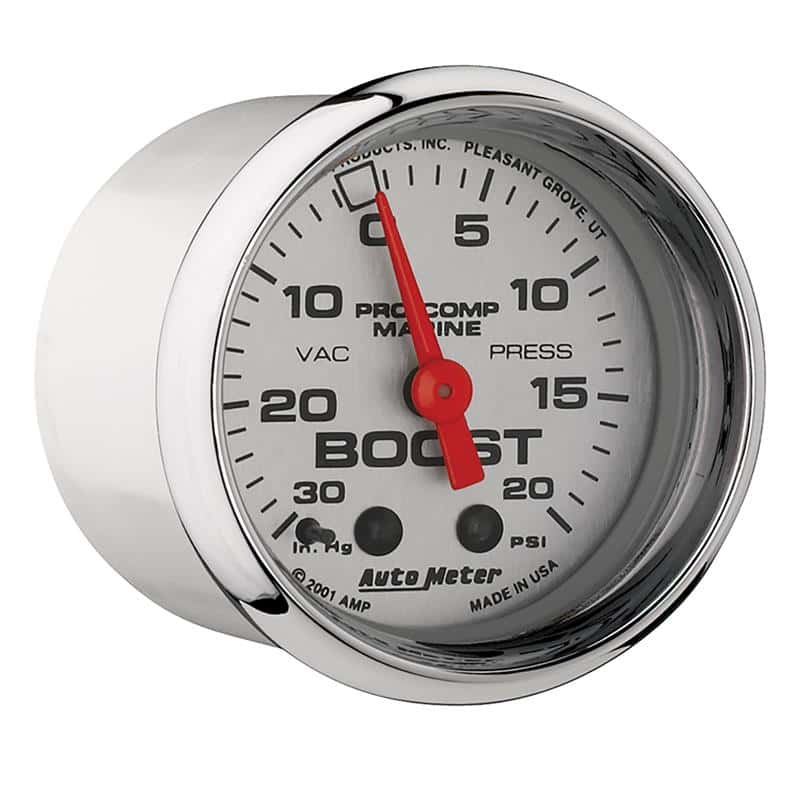 AutoMeter — Autometer Marine Chrome Ultra-Lite 2-1/16in 0-30 HG / 0-20 PSI Vacuum / Boost Gauge
GA 2" BST 20PSI M MC - view 4