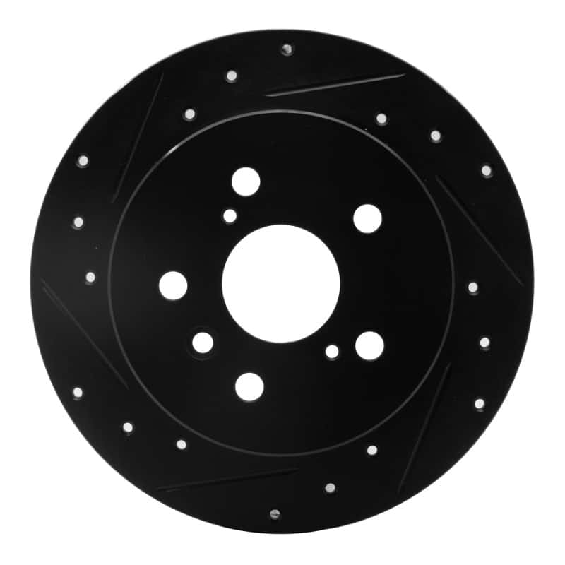R1 Concepts — R1 2012-2018 Lexus ES300H Rear Left Drilled & Slotted Black Brake Rotor
R1 Brake Rotor Drill - view 1