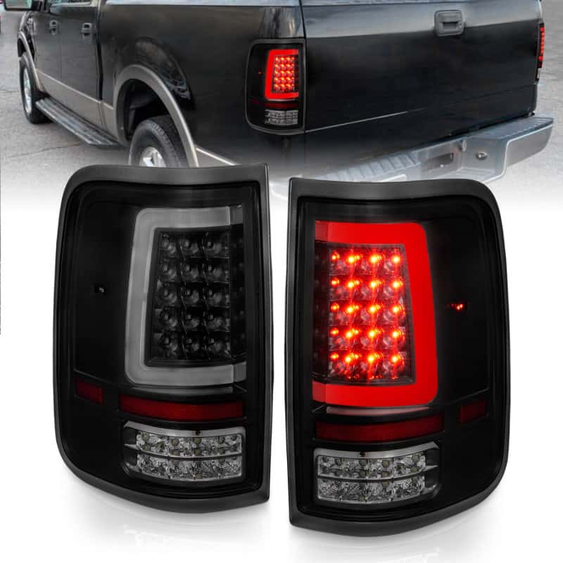 ANZO — ANZO 2004-2006 Ford F-150 LED Tail Lights w/ Light Bar Black Housing Smoke Lens - view 2