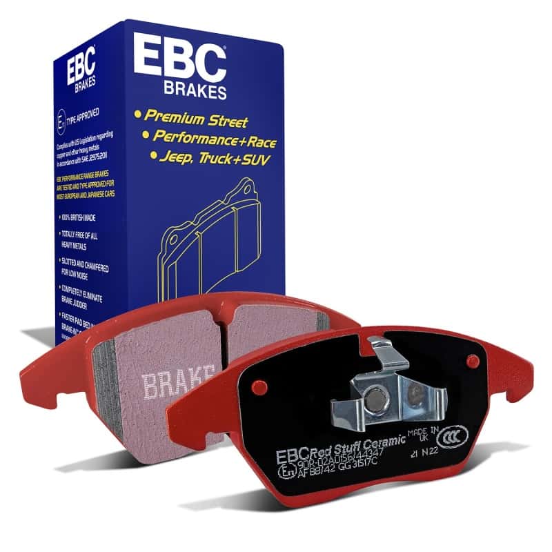 EBC — EBC 06-13 Audi A3 2.0 Turbo (Girling rear caliper) Redstuff Front Brake Pads
Disc Brake Pad - view 1