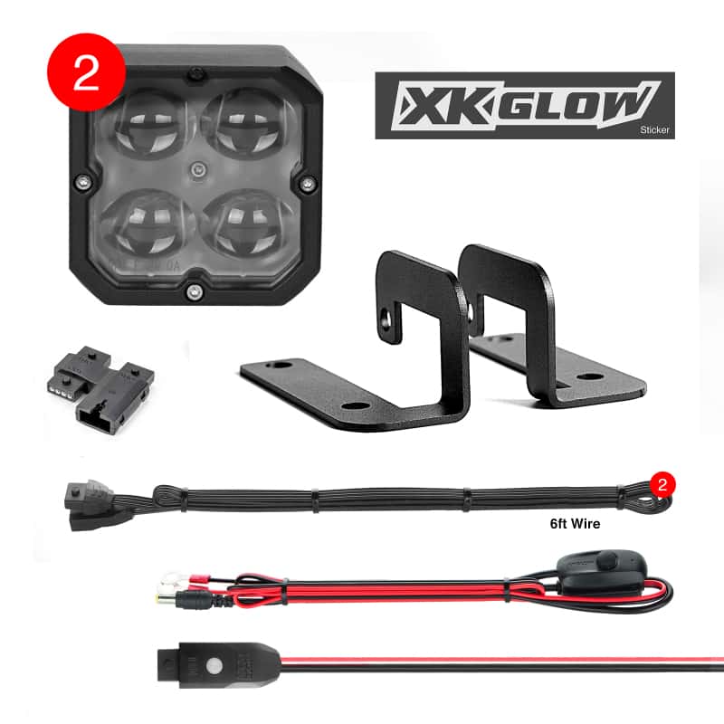 XKGLOW — XK Glow XKchrome 20w LED Cube Light w/ RGB Accent Light Kit w/ Controller- Fog Beam 2pc - view 1
