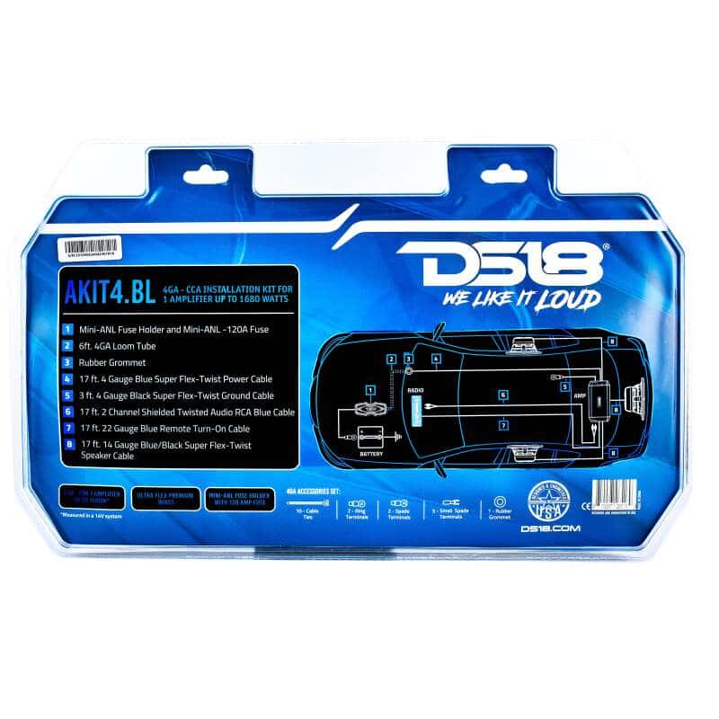 DS18 — DS18 4-GA Amplifier Install Kit Advance- Blue - view 2