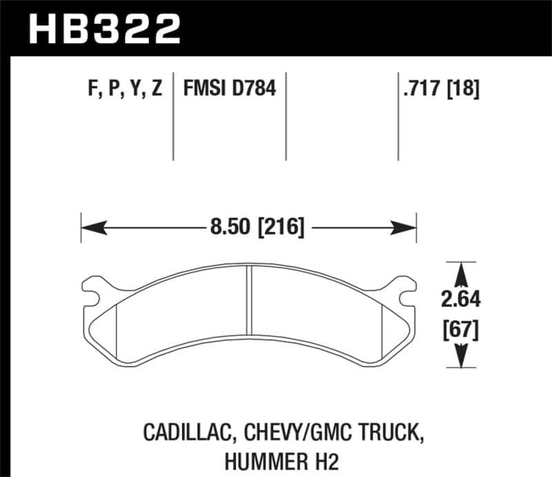 Hawk Performance — Hawk Chevy / GMC Truck / Hummer LTS Street Front Brake Pads
Disc Brake Pad - view 3