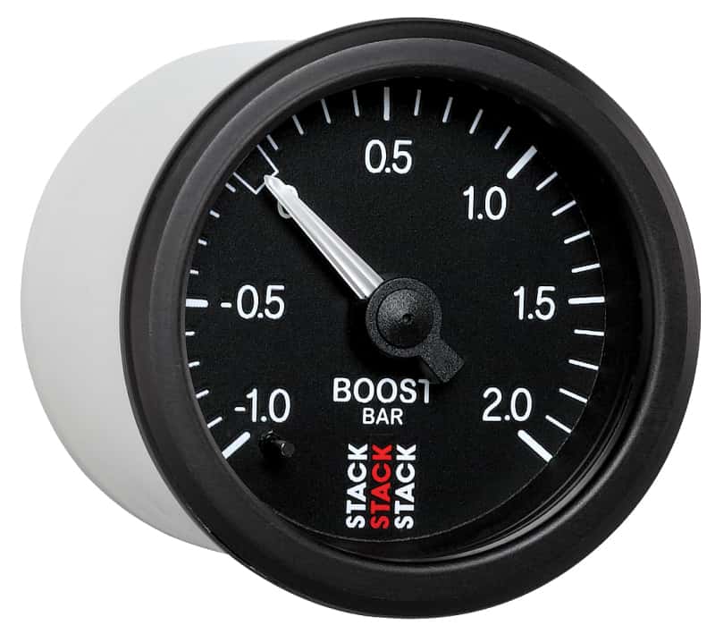 AutoMeter — Autometer Stack 52mm -1 to +2 Bar T-Fitting 0.187in Barb (M) Mechanical Boost Pressure Gauge - Black
Ga Bst Mech Blk 2Bar - view 5