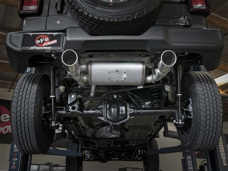 aFe — aFe Rebel Series 2.5in 409 SS Cat-Back Exhaust w/ Polished Tips 2018+ Jeep Wrangler (JL) V6 3.6L
Cat-Back Exhaust - view 8