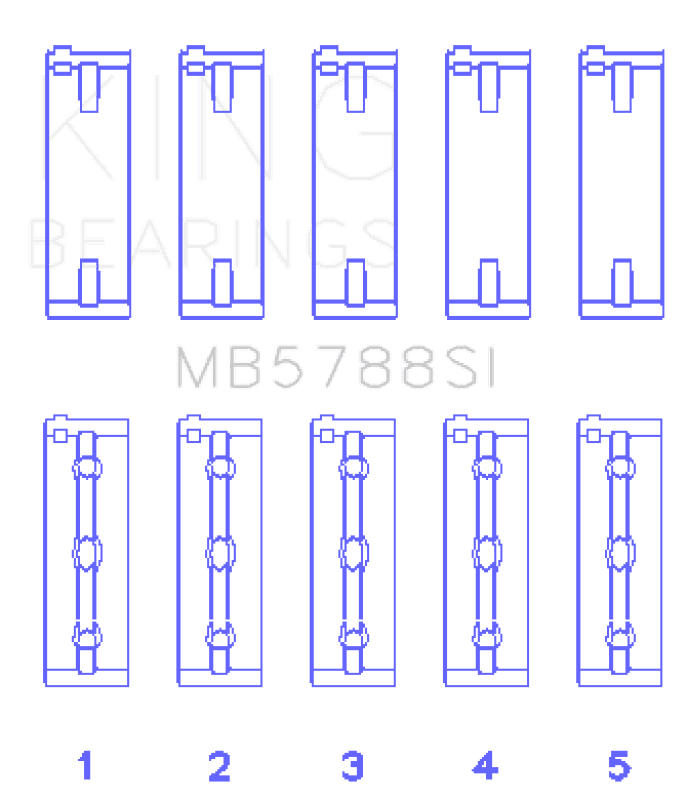 King Engine Bearings — King Engine Bearings Suzuki J24B (Size +0.25mm) Main Bearing Set
Engine Bearing - view 1
