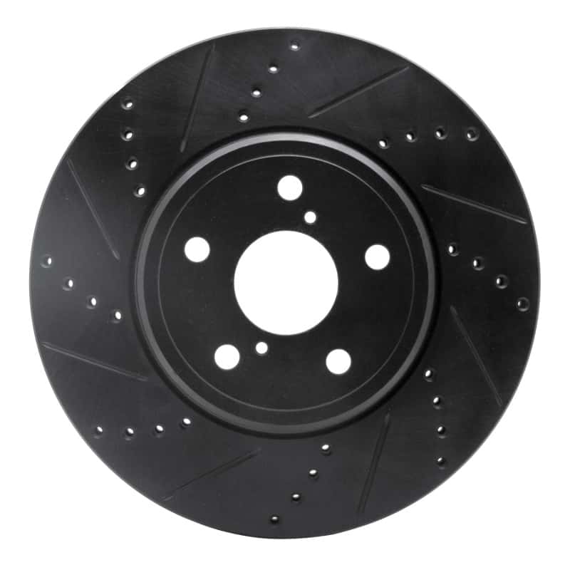 R1 Concepts — R1 01-06 Lexus LS430 Front Left Drilled & Slotted Black Brake Rotor
R1 Brake Rotor Drill - view 1