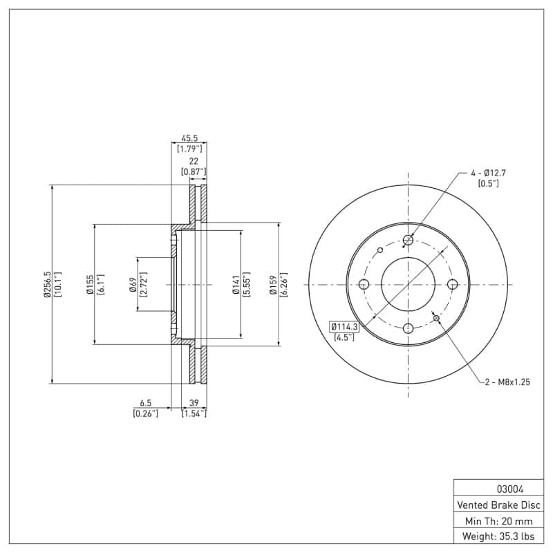 DFC — DFC 89-98 Hyundai Sonata Front Brake Rotor
DFC Brake Rotor - view 6