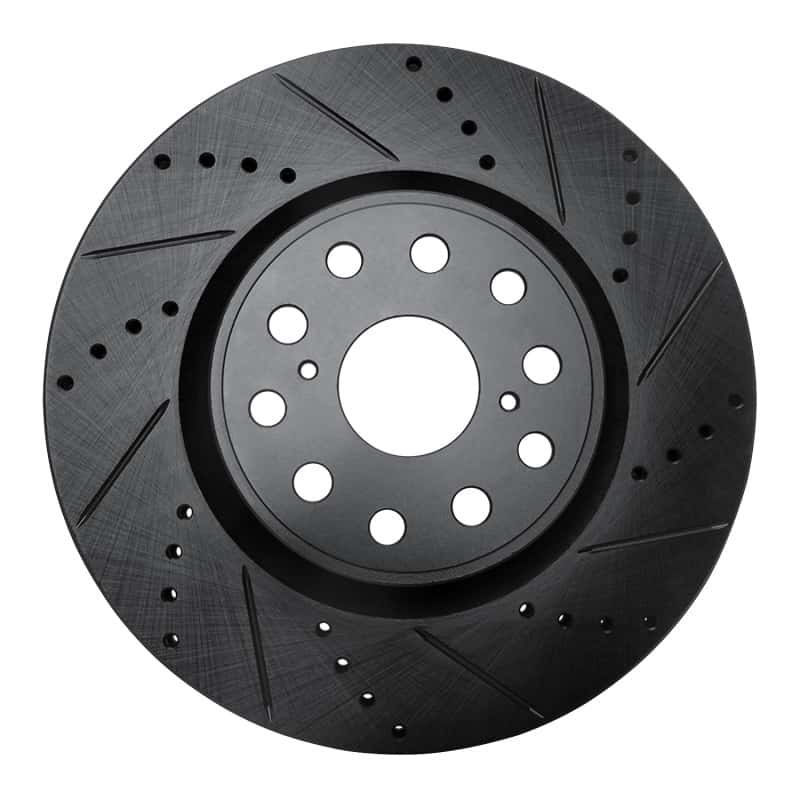 R1 Concepts — R1 07-23 Lexus LS460 Front Right Drilled & Slotted Black Brake Rotor
R1 Brake Rotor Drill - view 1