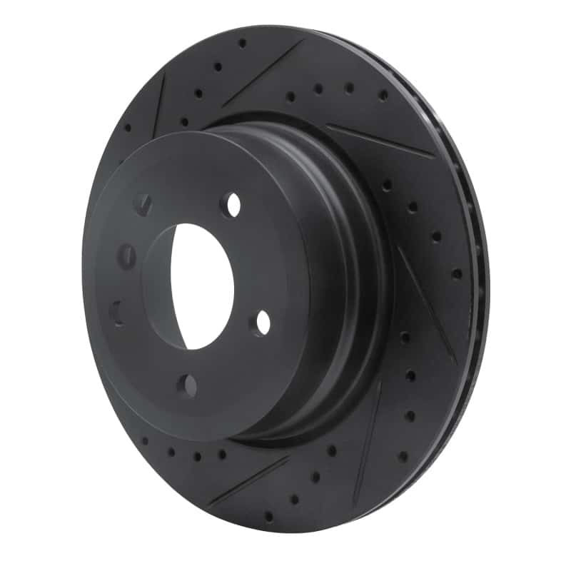 R1 Concepts — R1 06-10 BMW 528I xDrive Rear Left Drilled & Slotted Black Brake Rotor
R1 Brake Rotor Drill - view 2