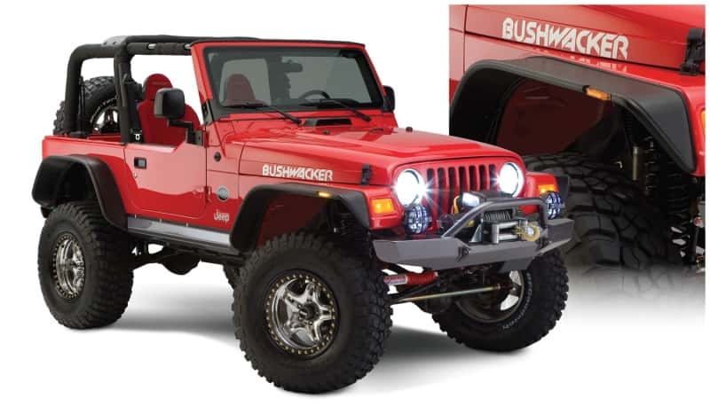 Bushwacker — Bushwacker 97-06 Jeep Wrangler Flat Style Flares 4pc - Black
FF Jeep Flat Sty 4Pc - view 2