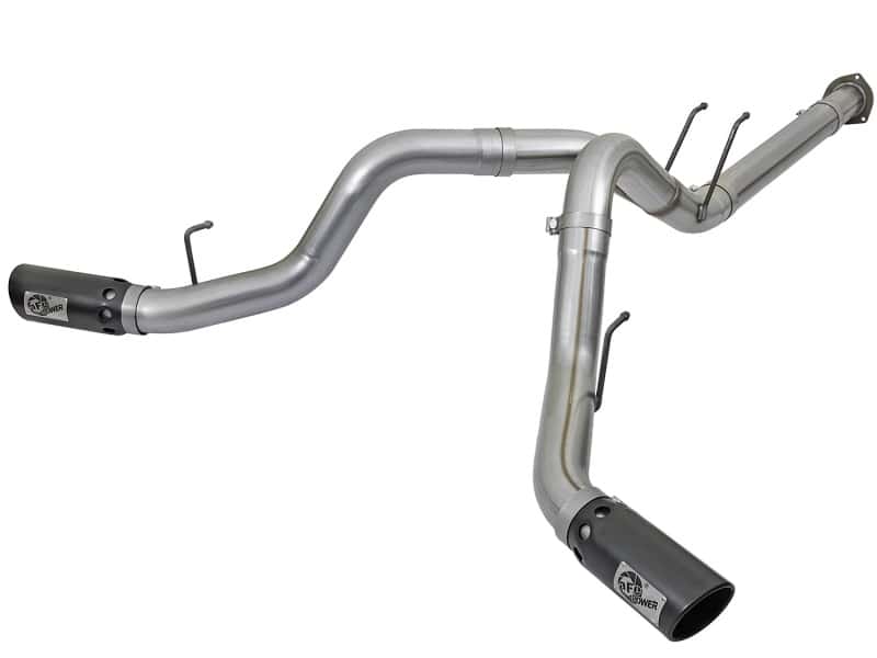aFe — aFe Large Bore-HD 4in 409 Stainless Steel DPF-Back Exhaust w/Black Tip 2017 Ford Diesel V8 6.7L (td)
DPF-Back Exhaust - view 1
