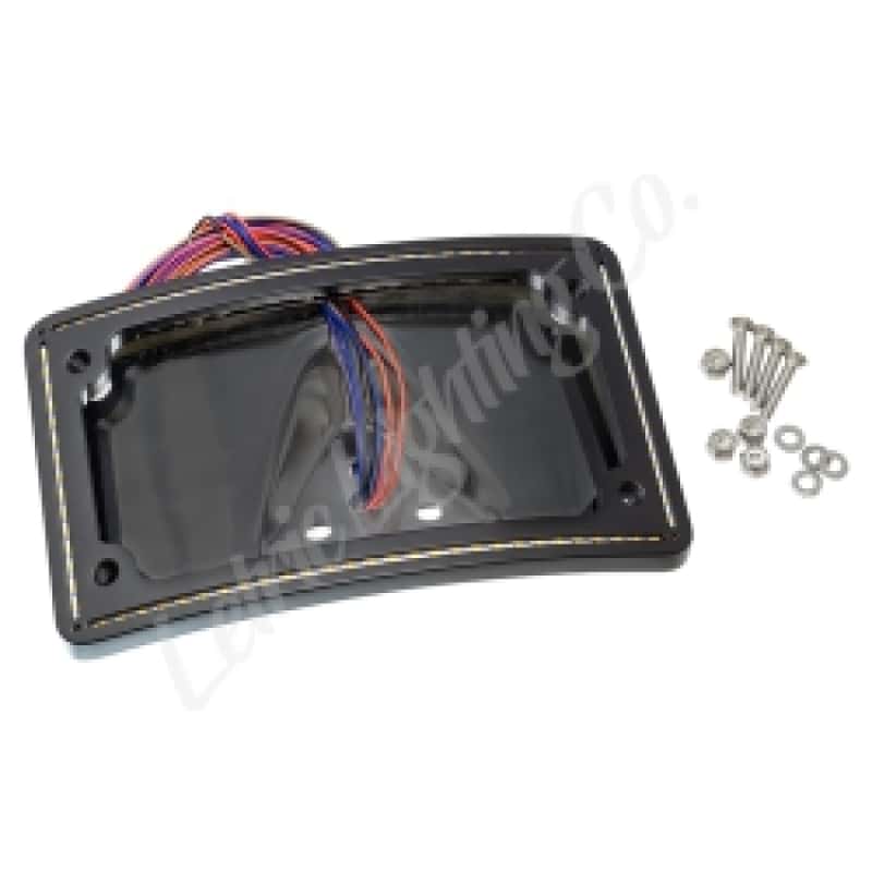 Letric Lighting — Letric Lighting 04-13 Sportster Perfect Plate Light Black Curved License Plate Frame - view 2