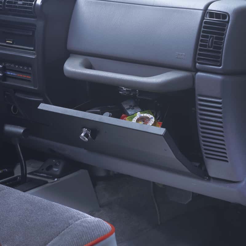 Tuffy Products — Tuffy Jeep Wrangler Tj/Lj Black Glove Box W/ Keyed Lock - view 2