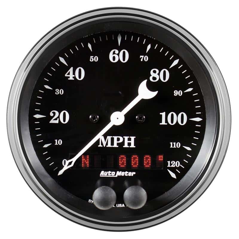 AutoMeter — Auto Meter Gauge Speedometer 3 3/8in 120mph GPS Old Tyme Black
3-3/8" SPEEDO, 120 M - view 2