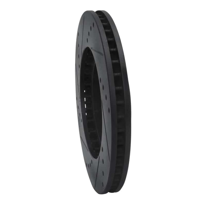 R1 Concepts — R1 04-11 Mitsubishi Endeavor Front Right Drilled & Slotted Black Brake Rotor
R1 Brake Rotor Drill - view 4