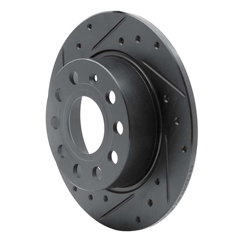 R1 Concepts — R1 10-19 Audi A3 Rear Left Drilled & Slotted Black Brake Rotor
R1 Brake Rotor Drill - view 2
