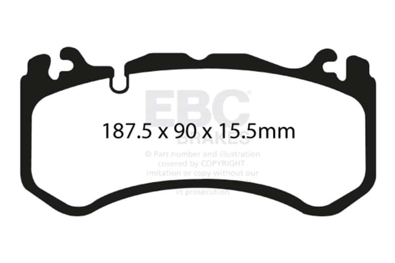 EBC — EBC 08-13 Mercedes-Benz C63 AMG (W204) 6.2 Redstuff Front Brake Pads
Disc Brake Pad - view 1