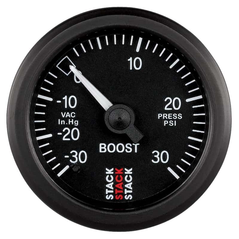 AutoMeter — Autometer 52mm Stack Instruments -30INHG to +30PSI Mechanical Boost Gauge - Black
Ga Bst Mech Bk 30psi - view 1