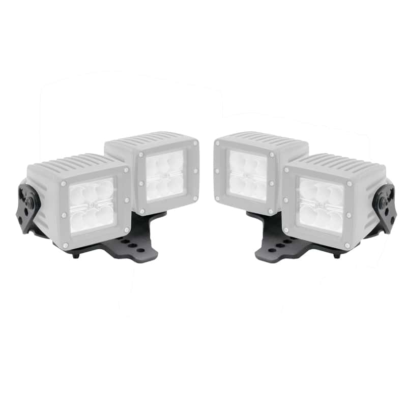 Go Rhino — Go Rhino 18-20 Jeep Wrangler JL/JLU/Gladiator JT Light Mount - Two 3in Cubes
Hood Hinge Mount - view 1