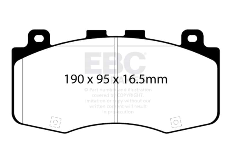 EBC — EBC 2018+ Jeep Grand Cherokee Trackhawk Yellowstuff Front Brake Pads
Disc Brake Pad - view 1