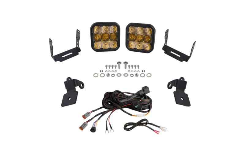 Diode Dynamics — Diode Dynamics 20-Present Polaris RZR A-Pillar LED Pod Kit SS5 Sport - Yellow Combo - view 1