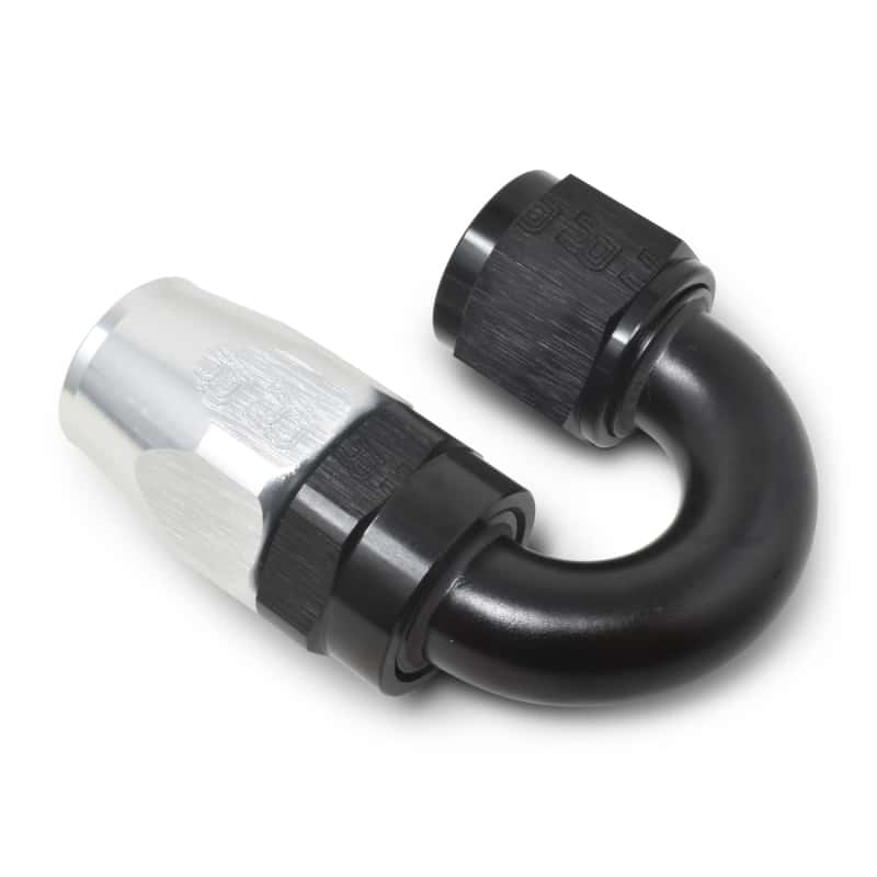 Russell — Russell Performance -10 AN Black/Silver 180 Degree Tight Radius Full Flow Swivel Hose End
Hose Fitting - view 5