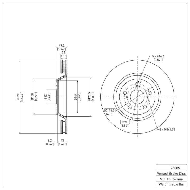 DFC — DFC 09-15 Toyota Venza Front GeoSPEC Coated Rotor
DFC Brake Rotor - view 6