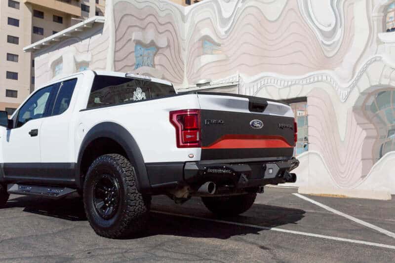 Addictive Desert Designs — Addictive Desert Designs 17-18 Ford F-150 Raptor HoneyBadger Rear Bumper w/ 10in SR LED Mounts
Bumper- Rear
Bumpers - view 11