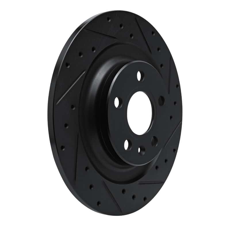 R1 Concepts — R1 -25 Volvo XC40 Rear Right Drilled & Slotted Black Brake Rotor
R1 Brake Rotor Drill - view 2