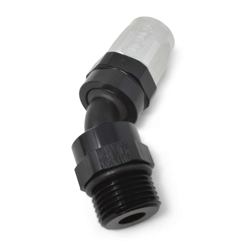 Russell — Russell Performance -10 AN Black Male SAE Port to -8 Hose 90 Degree (-10 Port 7/8in-14 Thread)
Hose Fitting - view 6