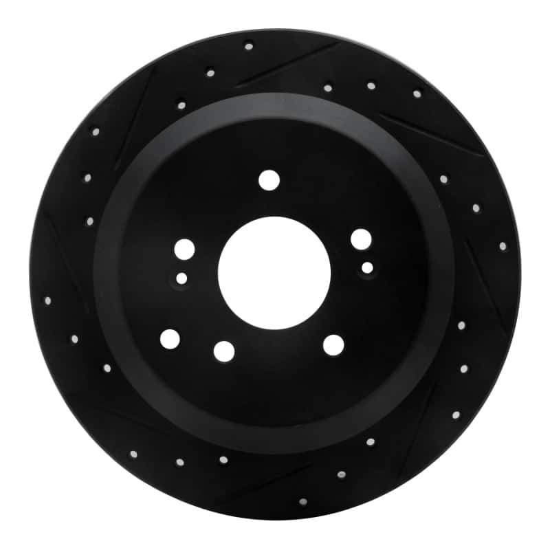R1 Concepts — R1 07-12 Hyundai Veracruz Rear Left Drilled & Slotted Black Brake Rotor
R1 Brake Rotor Drill - view 1