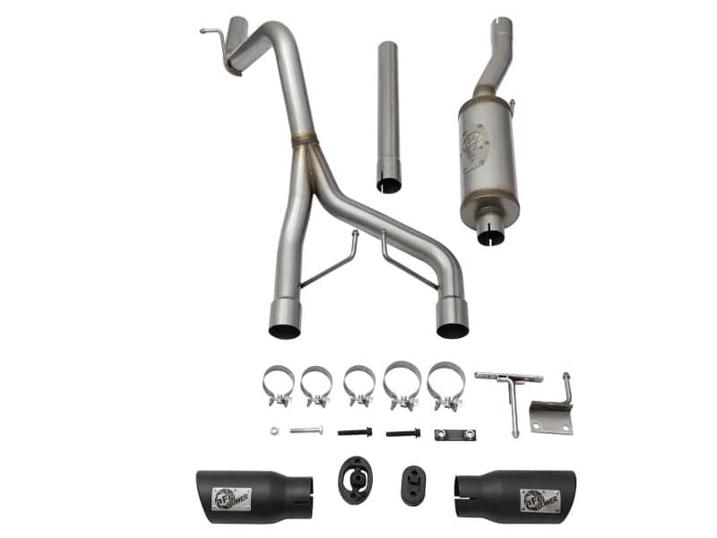aFe — aFe Rebel Series CB 2.5in Dual Center Exit SS Exhaust w/ Black Tips 07-15 Jeep Wrangler 3.6L/3.8L V6
Cat-Back Exhaust - view 7