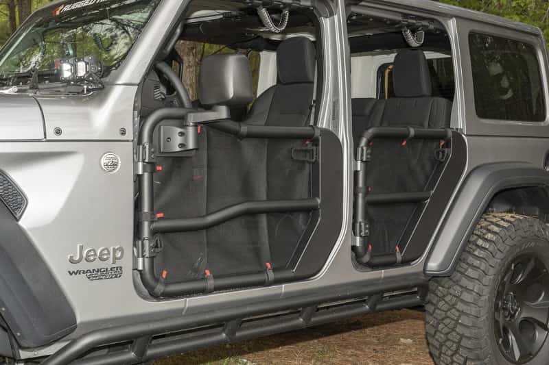 Rugged Ridge — Rugged Ridge Fortis Tube Door Covers Rear Pair Black 18-20 Jeep Wrangler JLU
Door Skin - view 5