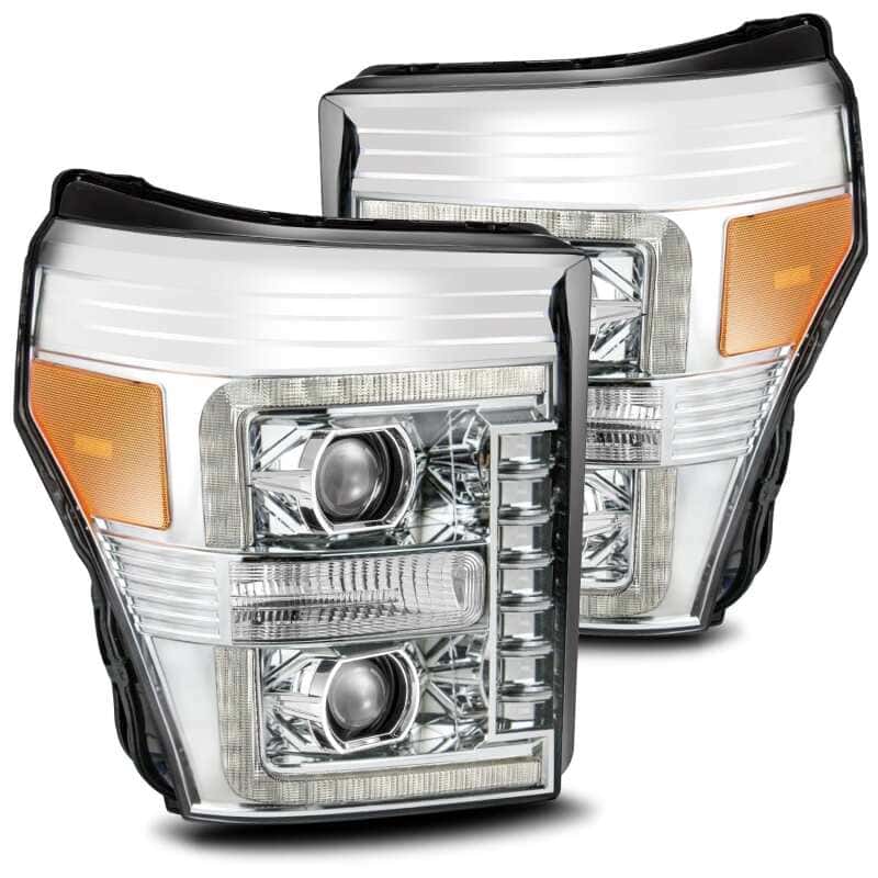 AlphaRex — AlphaRex 11-16 Ford F-250 SD PRO-Series Projector Headlights Plank Style Design Chrome w/Seq Signal
Projector Headlights - view 2