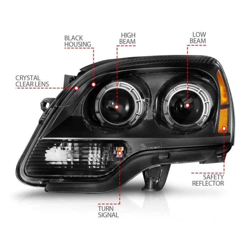 ANZO — ANZO 2007-2012 GMC Acadia Projector Headlights Black Housing
Head Light Set
HdLt - view 6