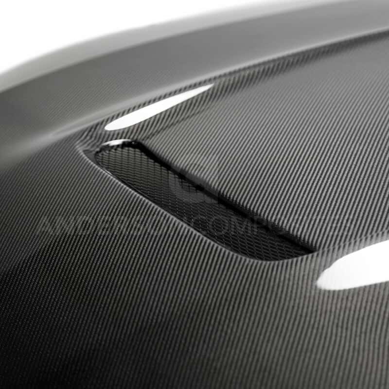 Anderson Composites — Anderson Composites 2018 Ford Mustang Type-GR Double Sided Carbon Fiber Hood - view 4