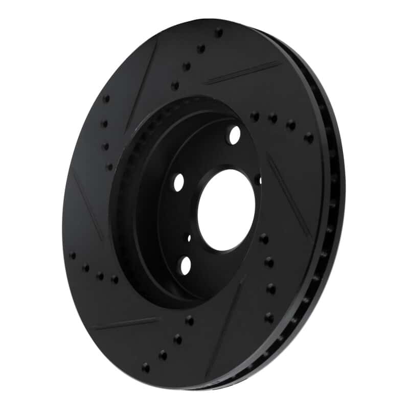 R1 Concepts — R1 01-05 Toyota RAV4 Front Right Drilled & Slotted Black Brake Rotor
R1 Brake Rotor Drill - view 4