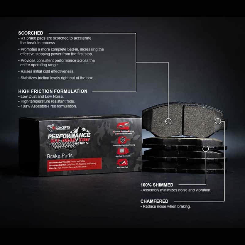 R1 Concepts — R1 2020-2025 Chevy Silverado 3500 HD Front/Rear Performance Off-Road/Tow Brake Pads & Hardware Kit
R1 Performance Off-R - view 4