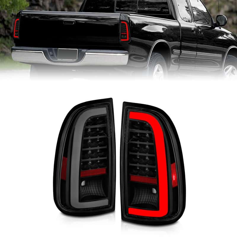 ANZO — ANZO 00-06 Toyota Tundra (Std. Bed/Reg Cab) LED Taillights w/Light Bar Black Housing Smoke Lens - view 2