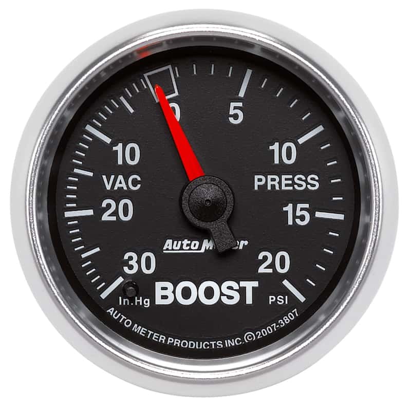 AutoMeter — Autometer GS 52mm 30 in Hg/20 psi Mechanical Vacuum/Boost Gauge
2-1/16" BOOST-VAC, 3 - view 1