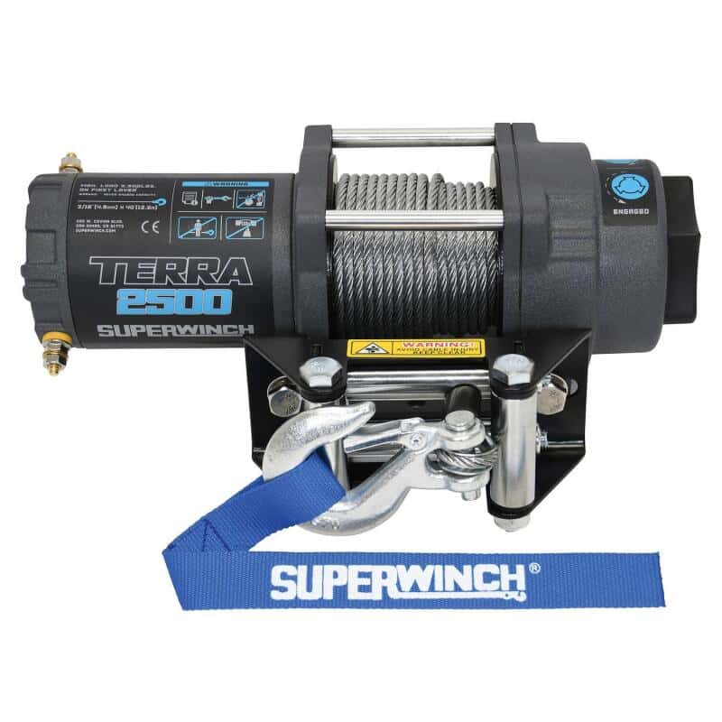 Superwinch — Superwinch 2500 LBS 12V DC 3/16in x 40ft Steel Rope Terra 2500 Winch - Gray Wrinkle - view 2